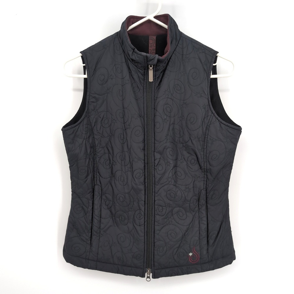 Isis Vest Black Swirl Quilted Full Zip Outdoor Women's 4